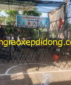 hình ảnh lắp đặt hàng rào xếp di động tại nhà khách hàng